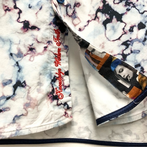 Robert Graham Marble Artwork Print Long Sleeve Button Shirt Classic Fit Size M - Picture 8 of 16